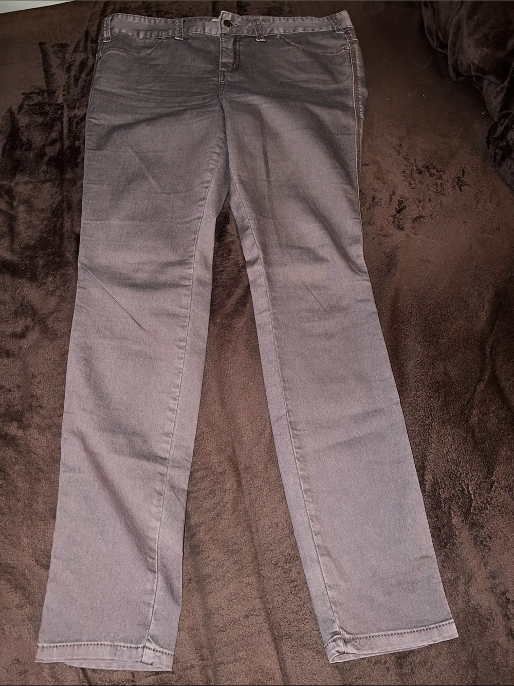 Free People Straight-Leg Jeans in Light Brown with Slight Purple Undertone